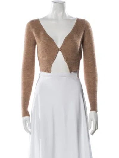 Pre-owned Jacquemus Mohair V-neck Sweater In Neutral