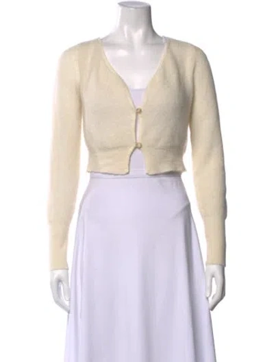 Pre-owned Jacquemus Mohair V-neck Sweater In Neutral
