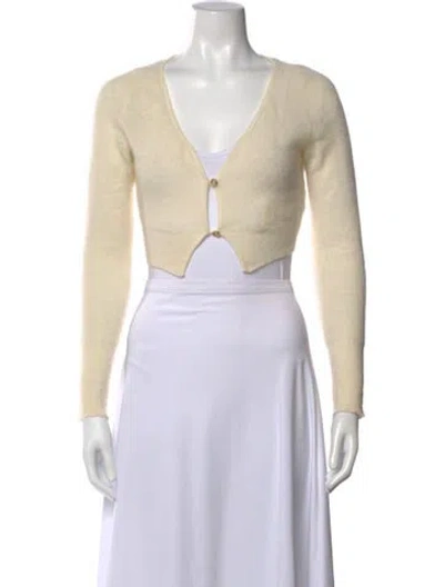 Pre-owned Jacquemus Mohair V-neck Sweater In Neutral