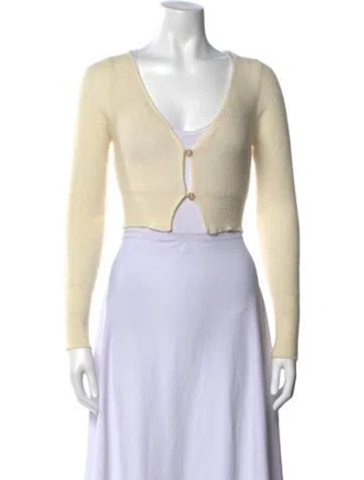 Pre-owned Jacquemus Mohair V-neck Sweater In Neutrals