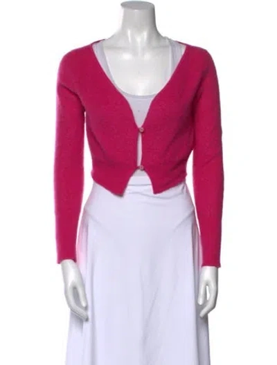 Pre-owned Jacquemus Mohair V-neck Sweater In Pink