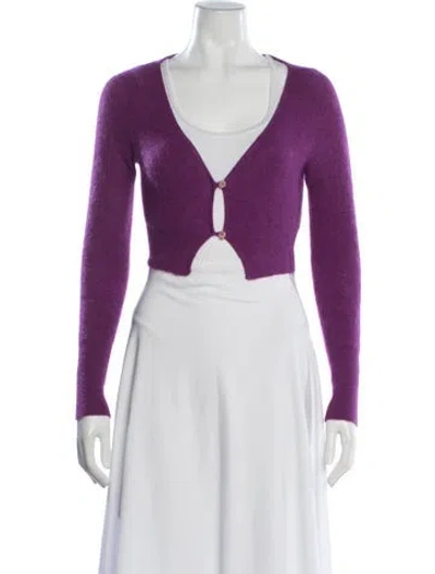 Pre-owned Jacquemus Mohair V-neck Sweater In Purple