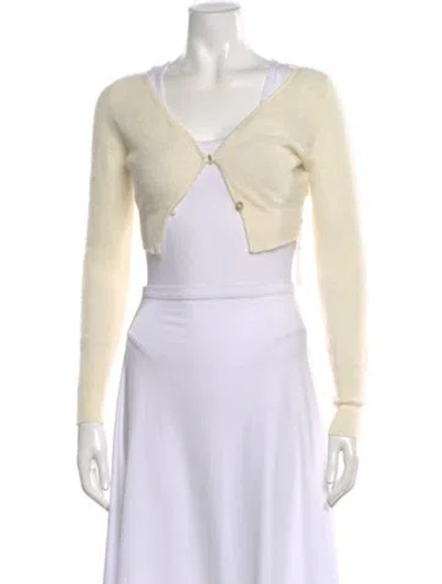 Pre-owned Jacquemus Mohair V-neck Sweater W/ Tags In Neutral