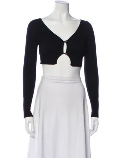 Pre-owned Jacquemus Mohair V-neck Sweater In White