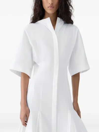 Jacquemus Moisson Pleated Cotton-poplin Shirt Dress In White