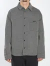Jacquemus Molino Pointed-collar Buttoned Shirt Jacket In Gray