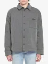 Jacquemus Molino Pointed-collar Buttoned Shirt Jacket In Gray