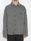 Jacquemus Molino Pointed-collar Buttoned Shirt Jacket In Gray