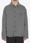 Jacquemus Molino Pointed-collar Buttoned Shirt Jacket In Gray