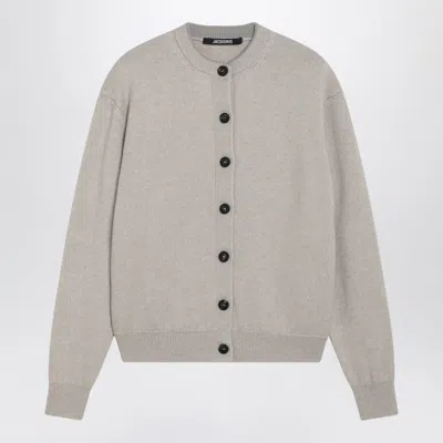 Jacquemus Moulin Light Beige Merino Wool Cardigan In Brown
