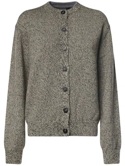Jacquemus Merino Wool Fitted Cardigan In Gray