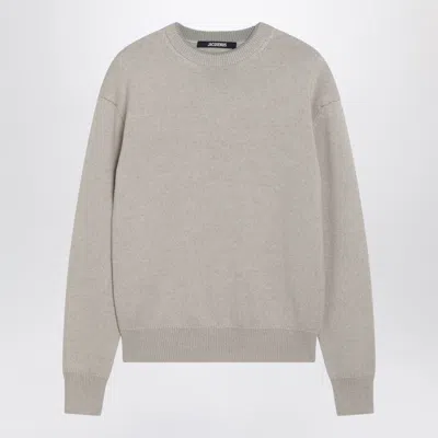 Jacquemus Moulin Sweater In Light Beige Merino Wool In Neutral