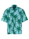 Jacquemus Short-sleeved Shirt With Tropical Palm Tree Print In Multicolor