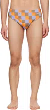 Jacquemus Multicolor Le Raphia 'le Slip De Bain' Swim Briefs In 7cl Print Orange Dam