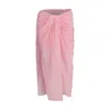 Jacquemus High Waist Draped Asymmetric Ruched Skirt In Pink