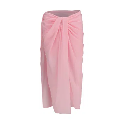 Jacquemus Multicolor Polyester Midi Skirt In Pink