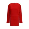 Jacquemus La Mistral Open-back Draped Dress In Red