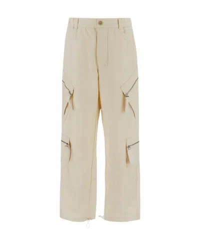 Jacquemus Multiple-pocket Straight-leg Trousers In Nude