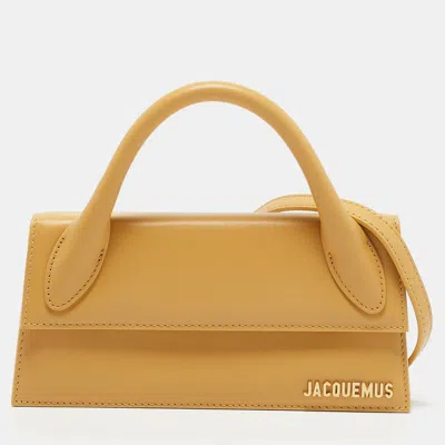 Pre-owned Jacquemus Mustard Leather Long Le Chiquito Top Handle Bag