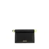 Jacquemus Rectangular Lamb Leather Clutch With Rolled Handle In Black