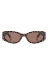 Jacquemus Narrow Oval Leopard Print Sunglasses In Brown