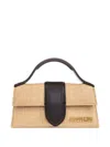 Jacquemus Woven Leather Shoulder Bag With Top Handle In Brown