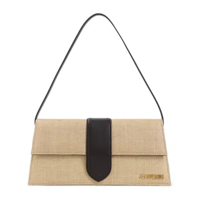 Jacquemus Natural Beige Raffia Le Bambino Long Handbag In Neutral