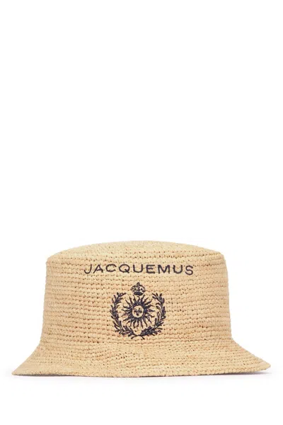 Jacquemus Natural Le Bob Pesco Bucket Hat In Beige