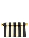 Jacquemus Striped Patchwork Raffia Fold-over Clutch In Red