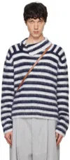 JACQUEMUS NAVY & WHITE LA CASA 'LE PULL MARINA' SWEATER