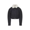 Jacquemus Dark Blue Ovalo De-nimes Cotton Jacket In Black