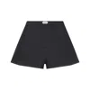 Jacquemus Navy Blue Solid Shorts In Black