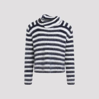 JACQUEMUS NAVY BLUE STRIPE PULLOVER
