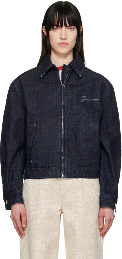 Jacquemus Navy La Croisière 'the Canevas De-nîmes' Denim Jacket In Bleu Marine Foncé