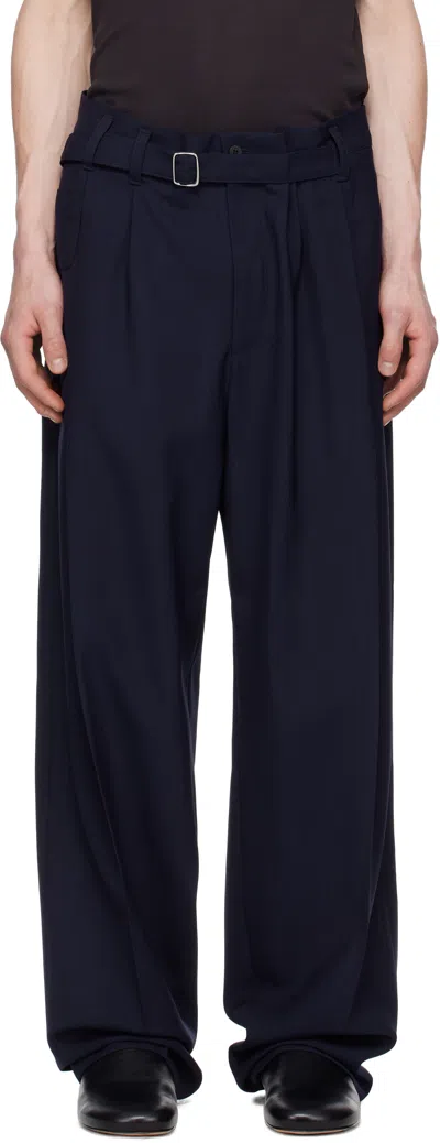 Jacquemus Navy La Croisière 'the Canevas' Trousers In Blue
