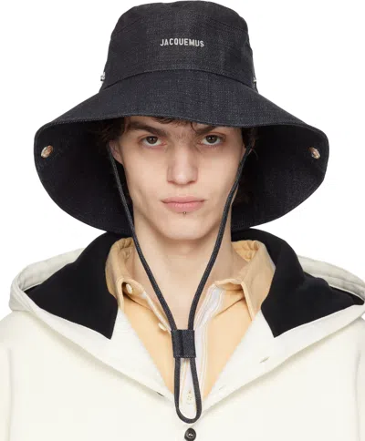 Jacquemus Navy La Croisière 'the De-nîmes' Denim Bucket Hat In 380 Navy