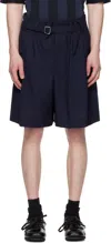 Jacquemus Navy La Croisière 'the Fernando' Shorts In Blue