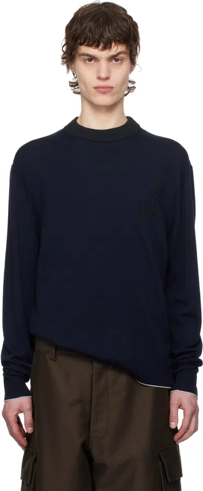 Jacquemus Navy La Croisière 'the Tricot Knit' Sweater In 380 Navy