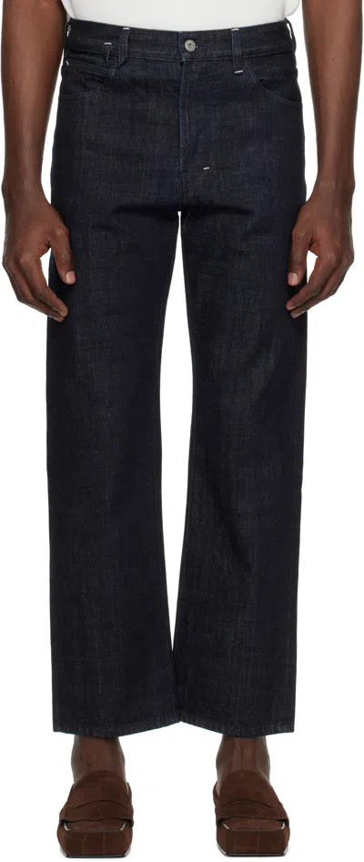 Jacquemus Navy La Croisière 'the Venice De-nîmes' Jeans In 390 Dark Navy