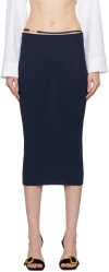 Jacquemus Navy 'la Jupe Pralu' Midi Skirt In 390 Dark Navy