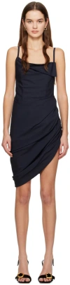 Jacquemus Navy 'la Robe Saudade' Minidress In Blue