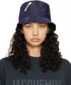 Jacquemus Navy 'le Bob Ovalie' Bucket Hat In 380 Navy