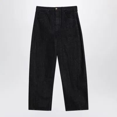 Jacquemus Navy Loose Fitting Jeans In Black