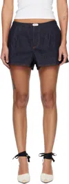 Jacquemus Amelo De-nîmes Blue Cotton Cashmere Shorts In Blue