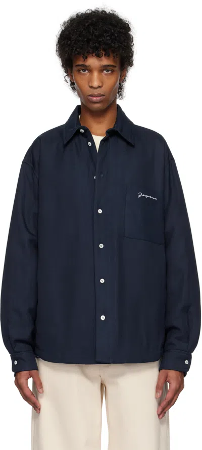 Jacquemus Dark Navy La Chemise Boulanger Shirt In Black