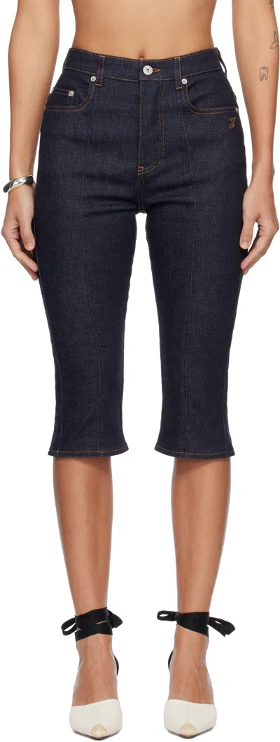 Jacquemus Navy 'the De-nîmes Denim Capri' Jeans In Blue