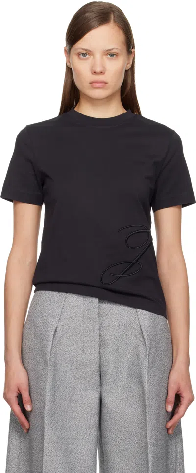 Jacquemus Navy 'the J' T-shirt In Blue