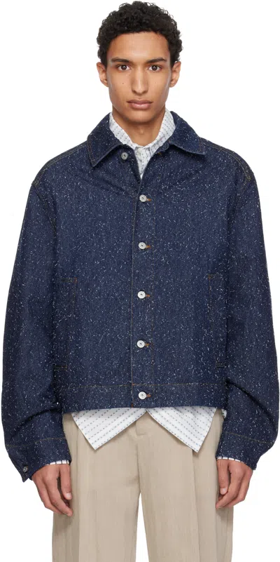 Jacquemus Navy 'the Mirada De-nîmes' Denim Jacket In Blue
