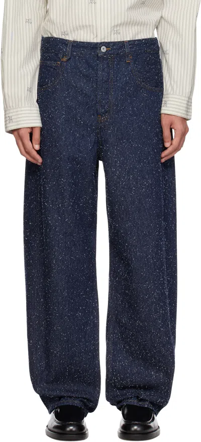 Jacquemus Navy 'the Mirada De-nîmes' Jeans In Blue