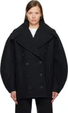 Jacquemus Double-breasted Coat Featuring Notched Lapels In Black